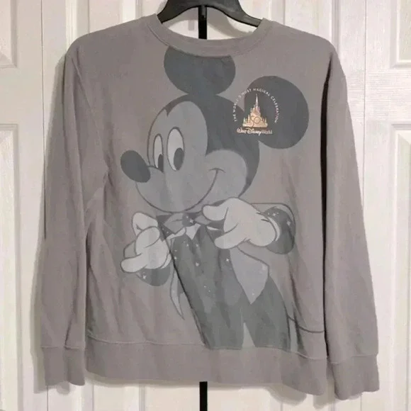 Disney World gray sweatshirt 50th anniversary celebration oversized shirt top - Picture 1 of 8